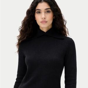 The Cashmere Project Black Cross Over Shawl Collared Womens Sweater SZ XS